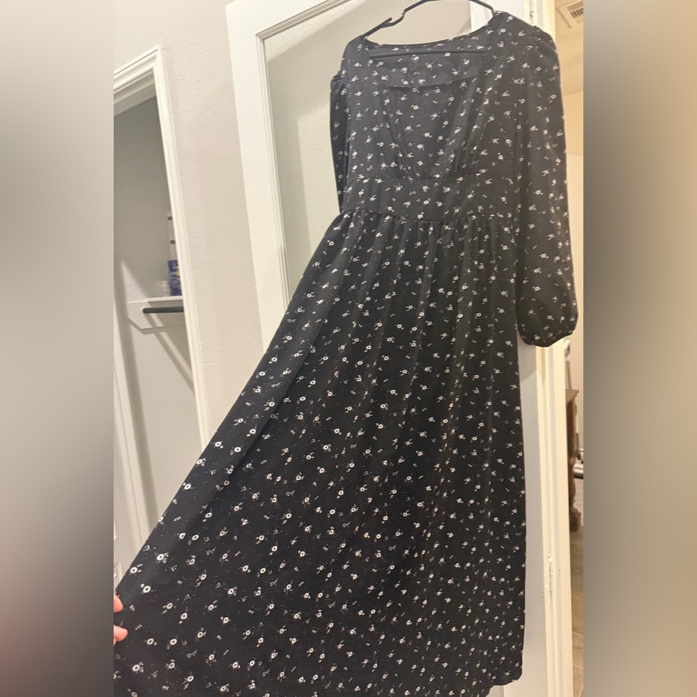 SHEIN Black Floral Dress